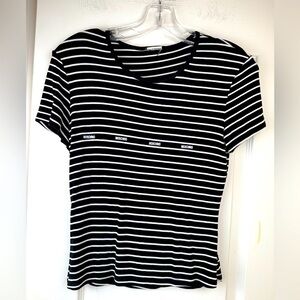 Moschino Black White Striped Top Size XS